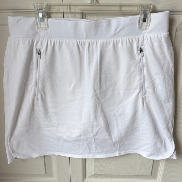 Talbots White Athletic Skort with Front Zip Pockets women’s LP summer NWT comfy - Picture 2 of 10